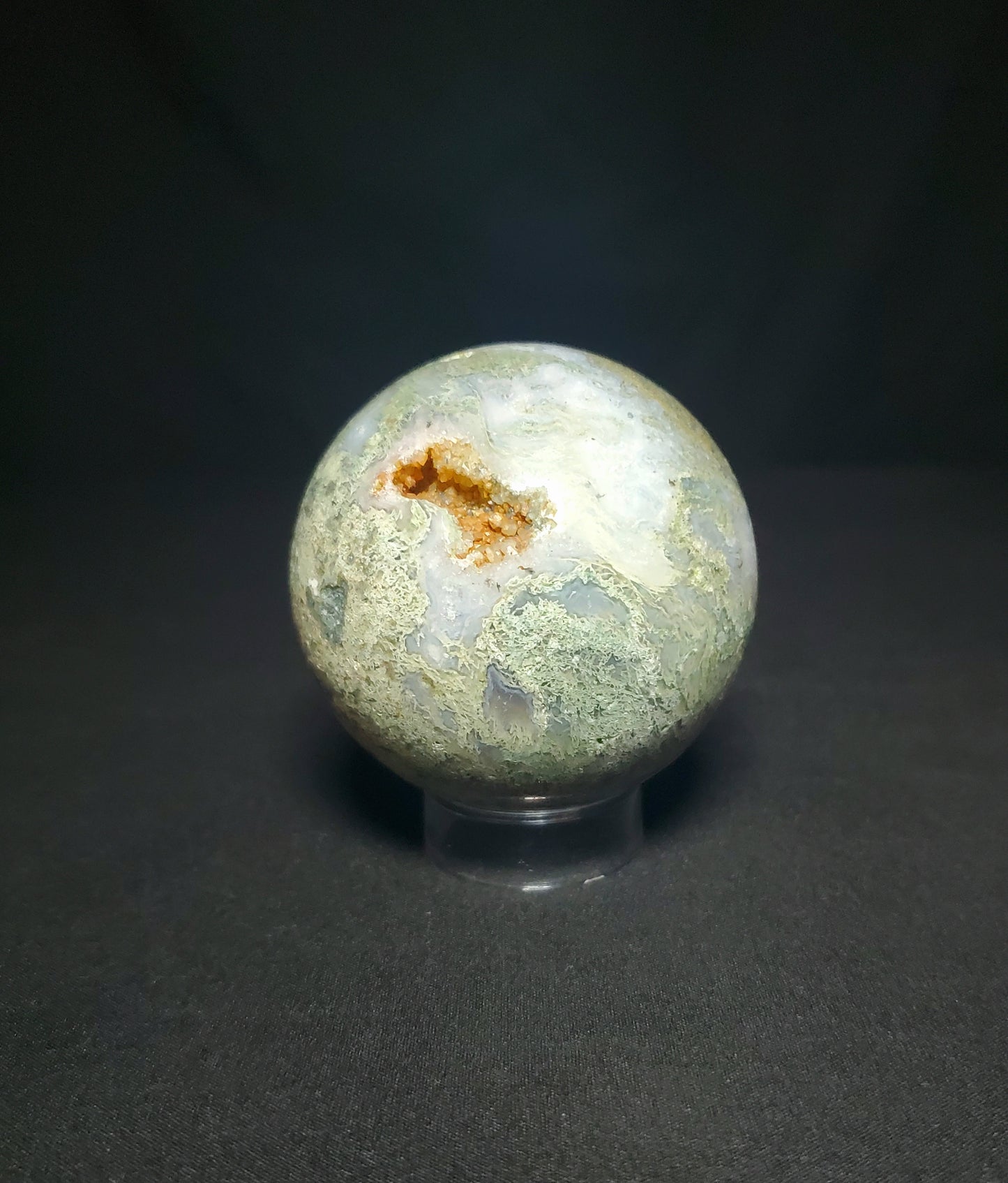 Druzy Moss Agate Sphere