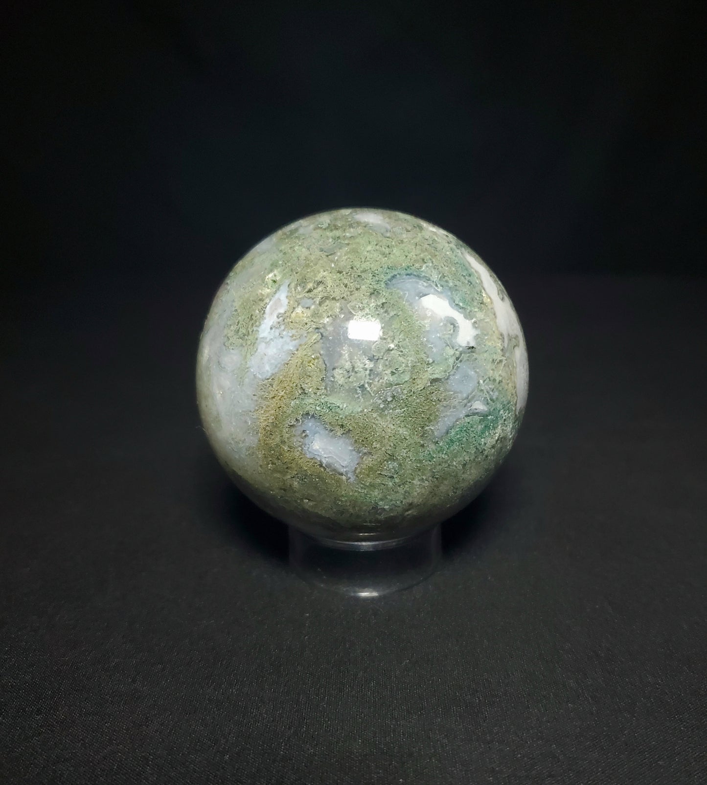 Druzy Moss Agate Sphere