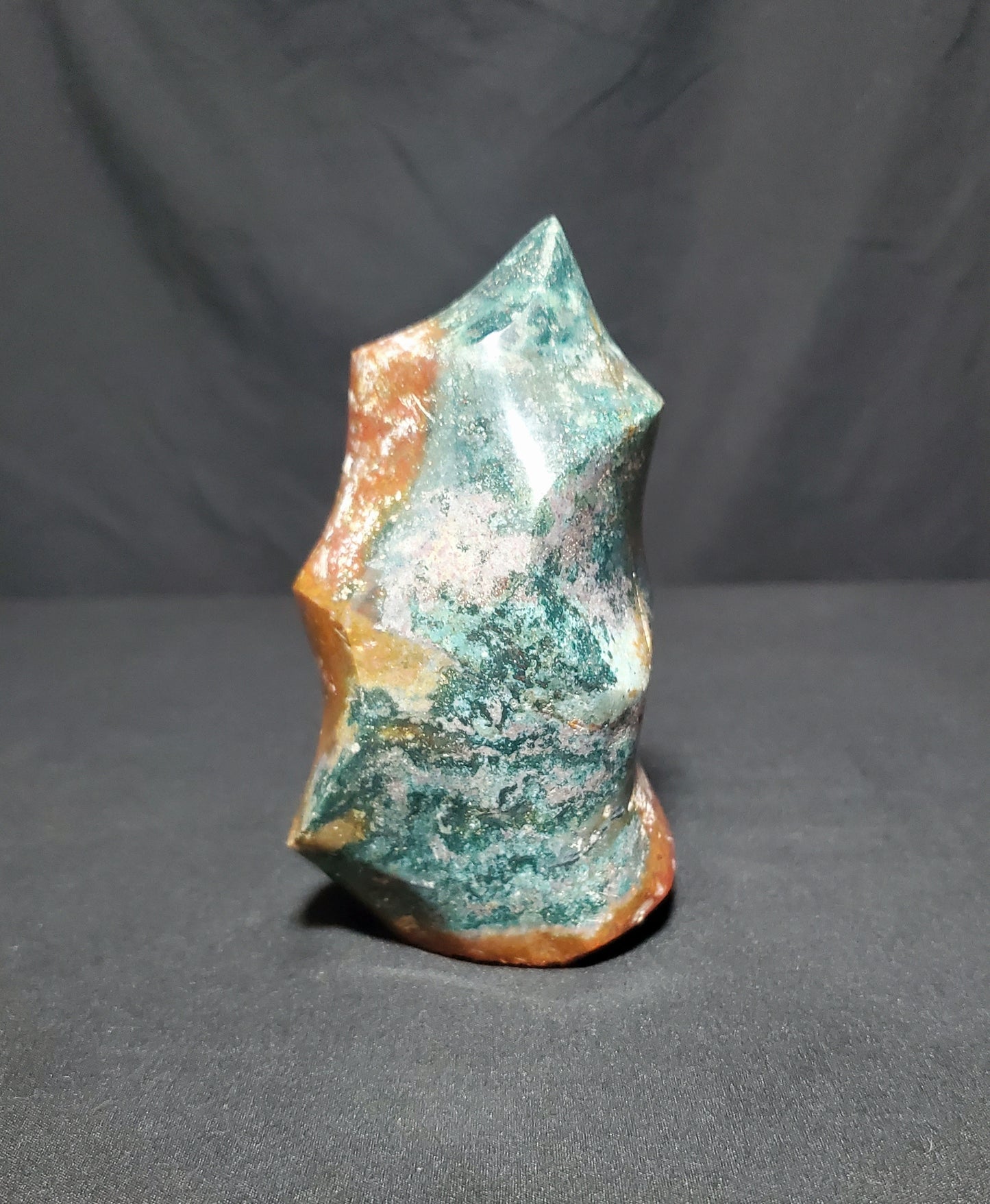 Ocean Jasper Flame Carving