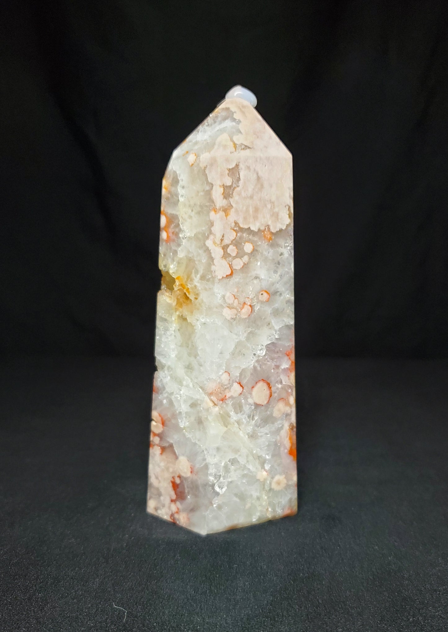 Druzy Pink Amethyst and Flower Agate Tower