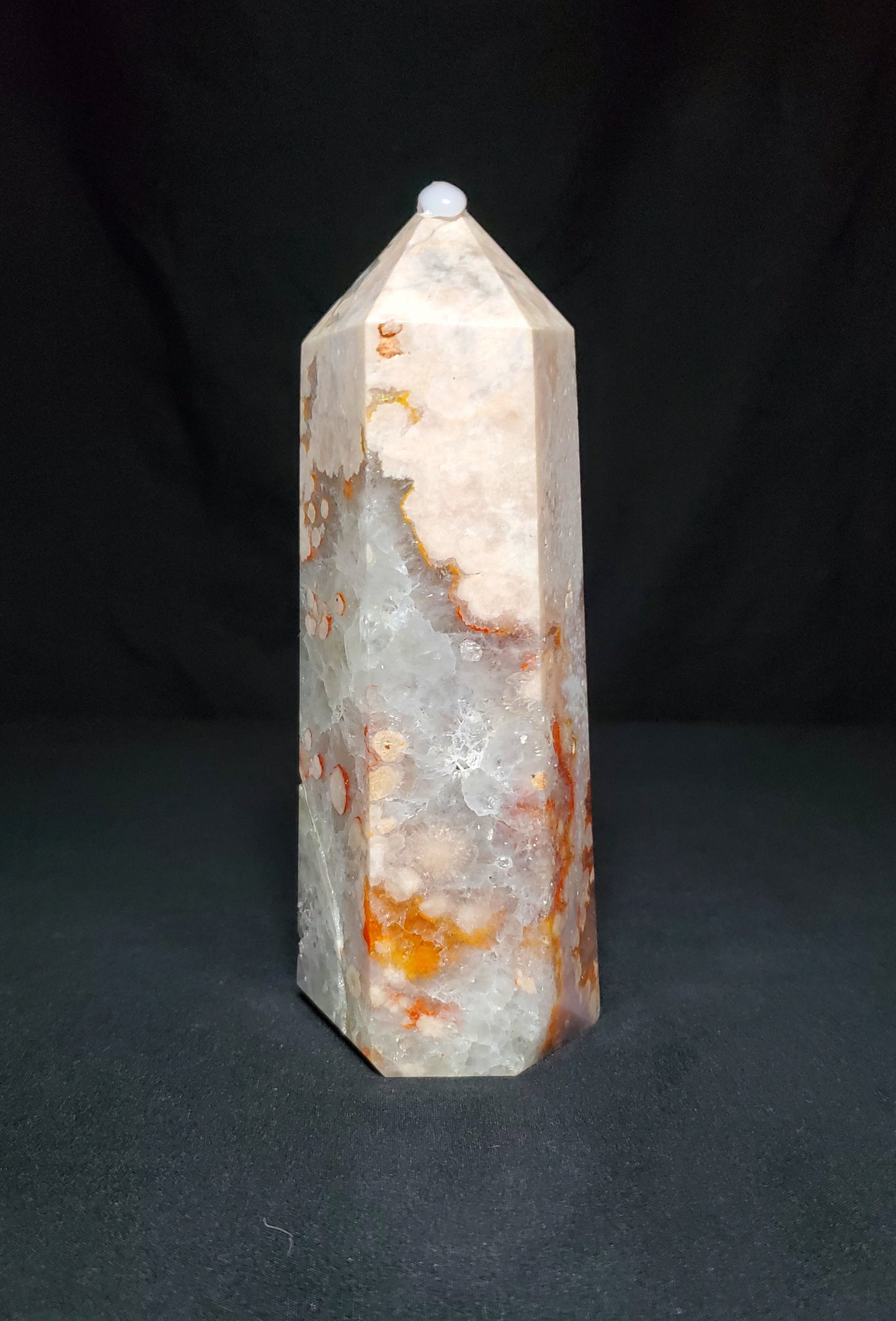 Druzy Pink Amethyst and Flower Agate Tower