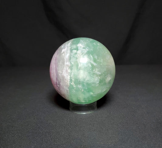 Green and Purple Fluorite Sphere