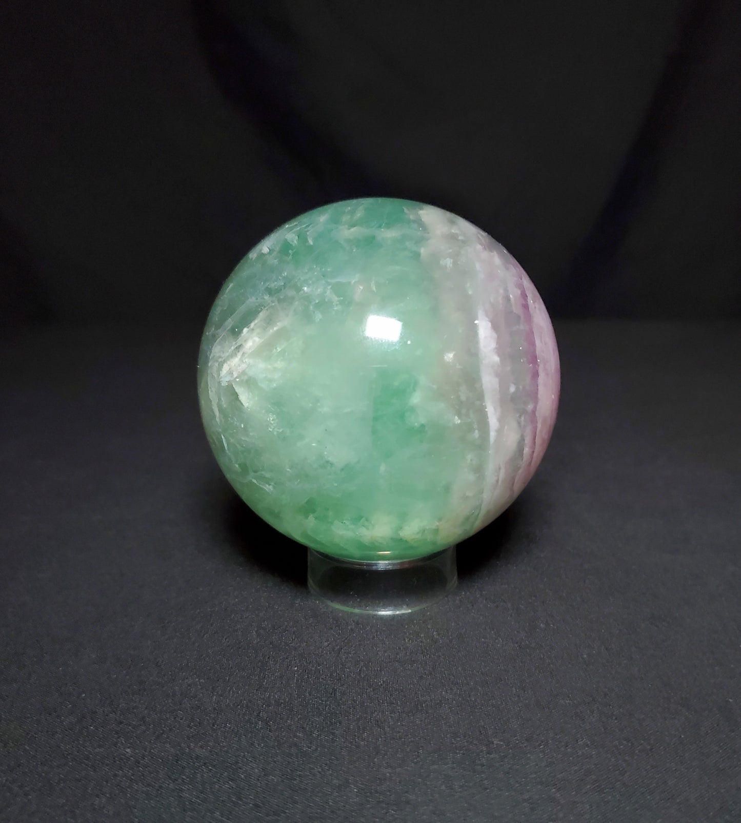 Green and Purple Fluorite Sphere