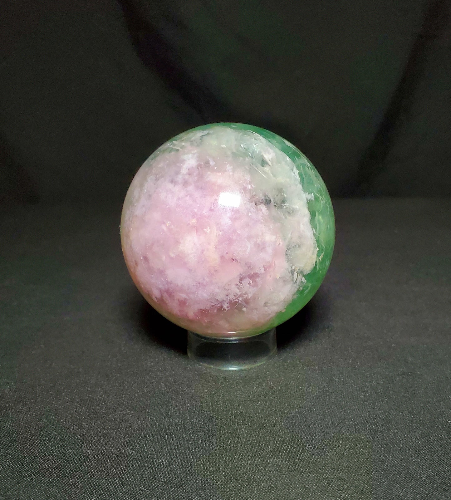 Green and Purple Fluorite Sphere