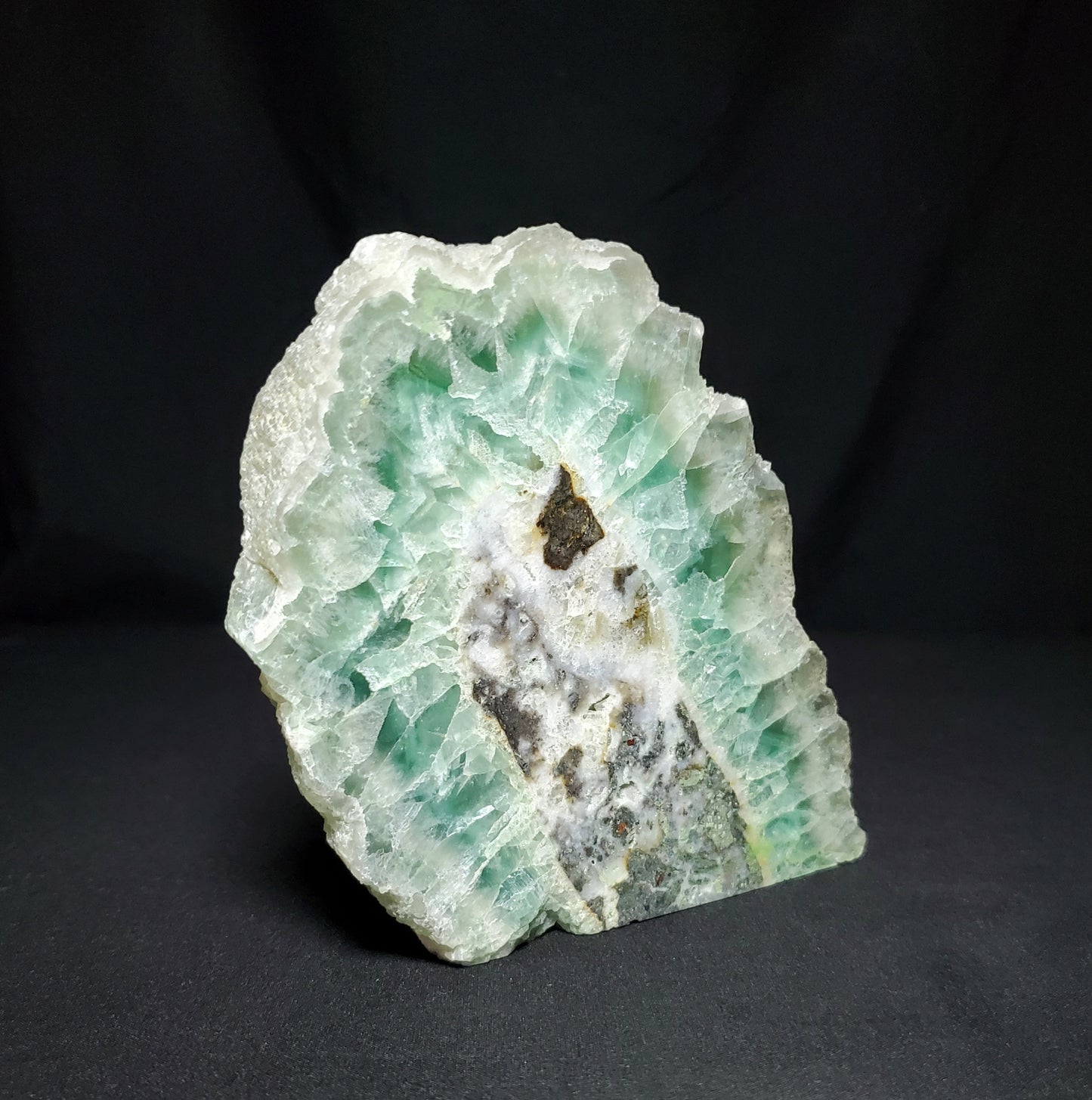 Green Fluorite Slab with Rainbow