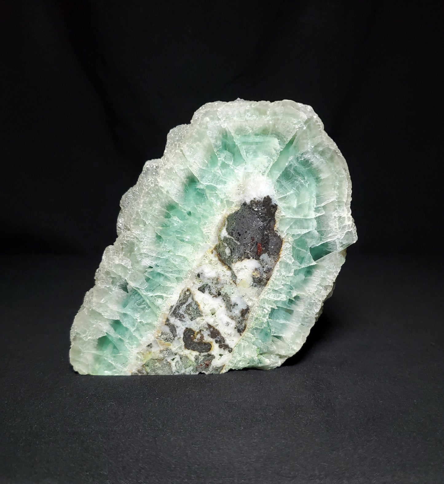 Green Fluorite Slab with Rainbow
