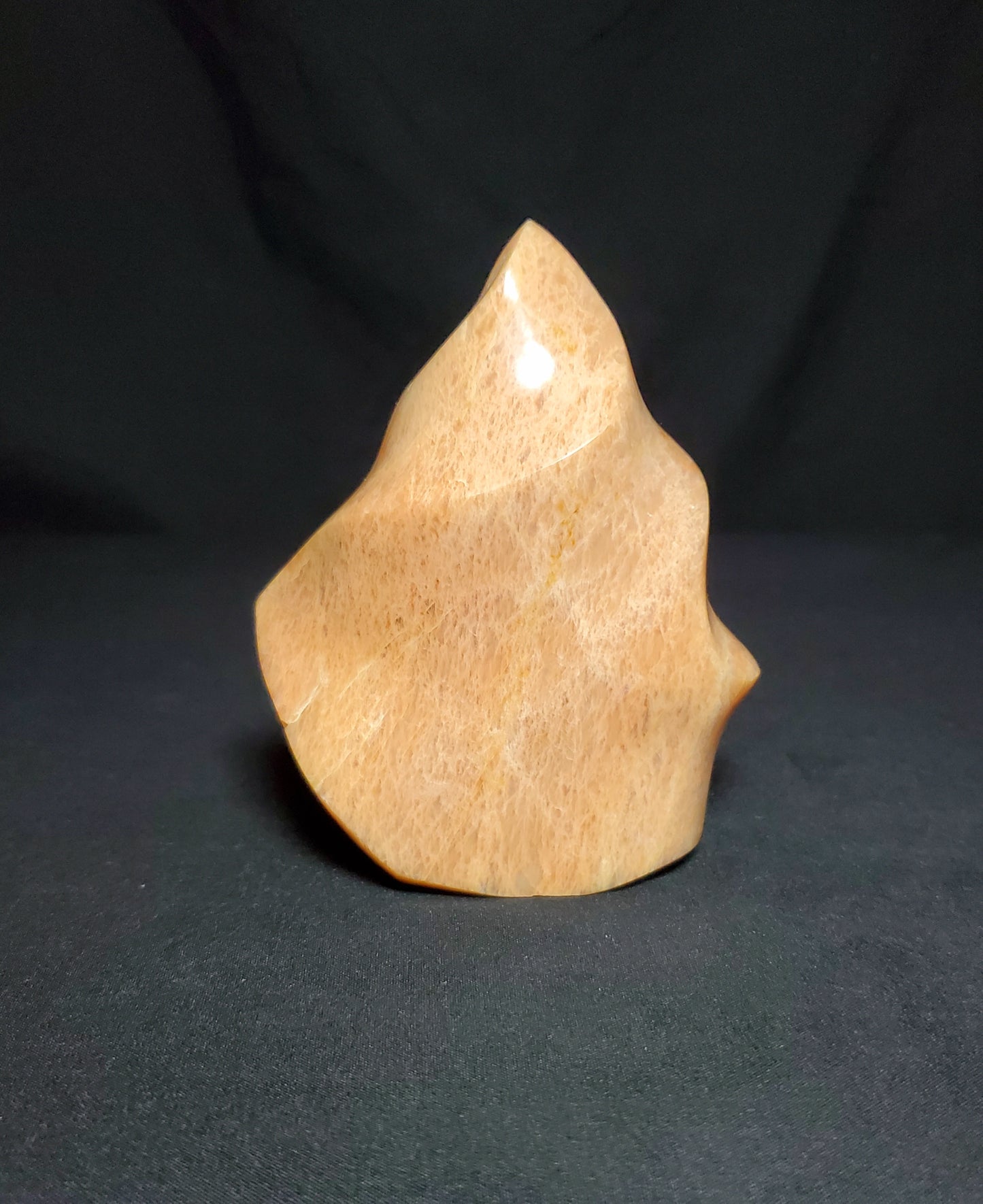 Peach Moonstone Flame Carving