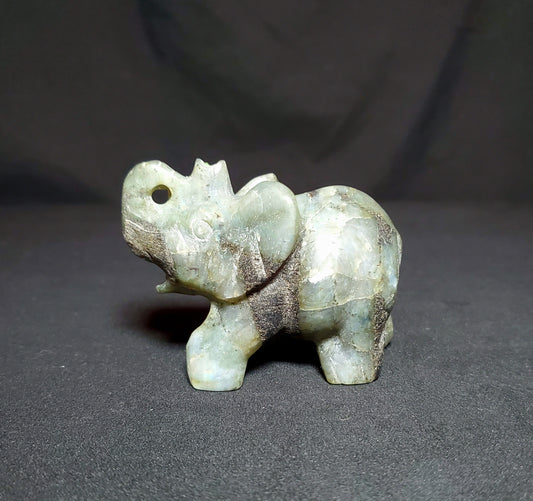 Labradorite Elephant Carving