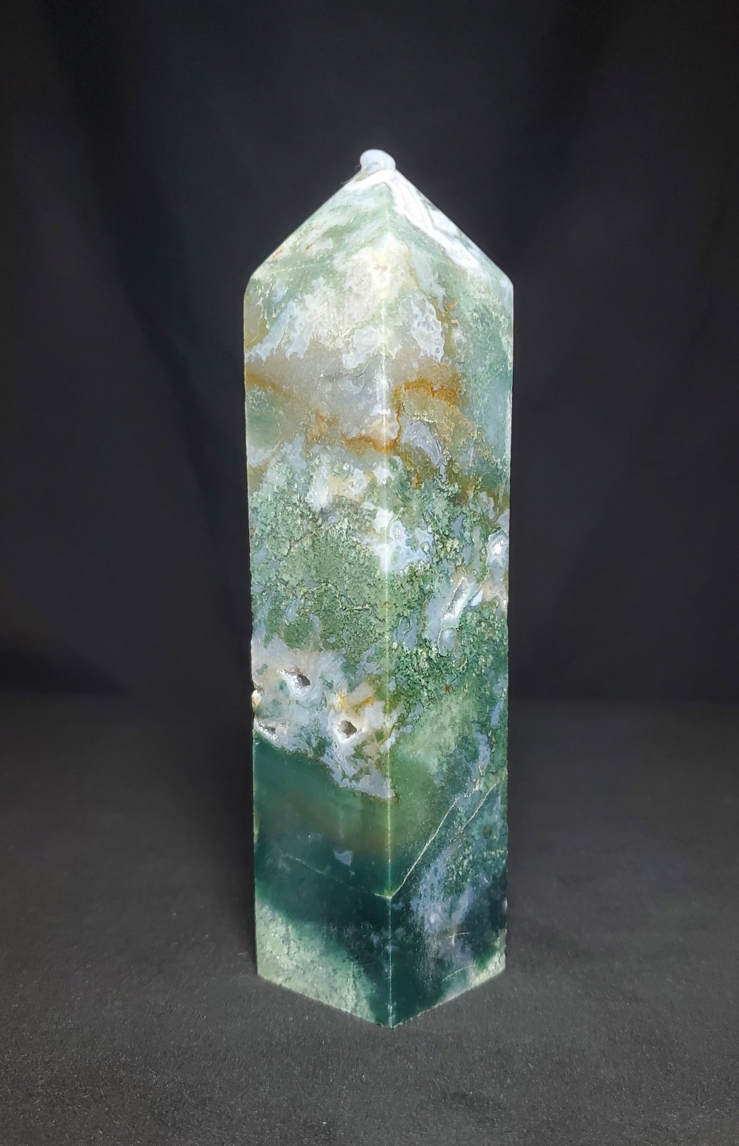 Druzy Moss Agate Tower