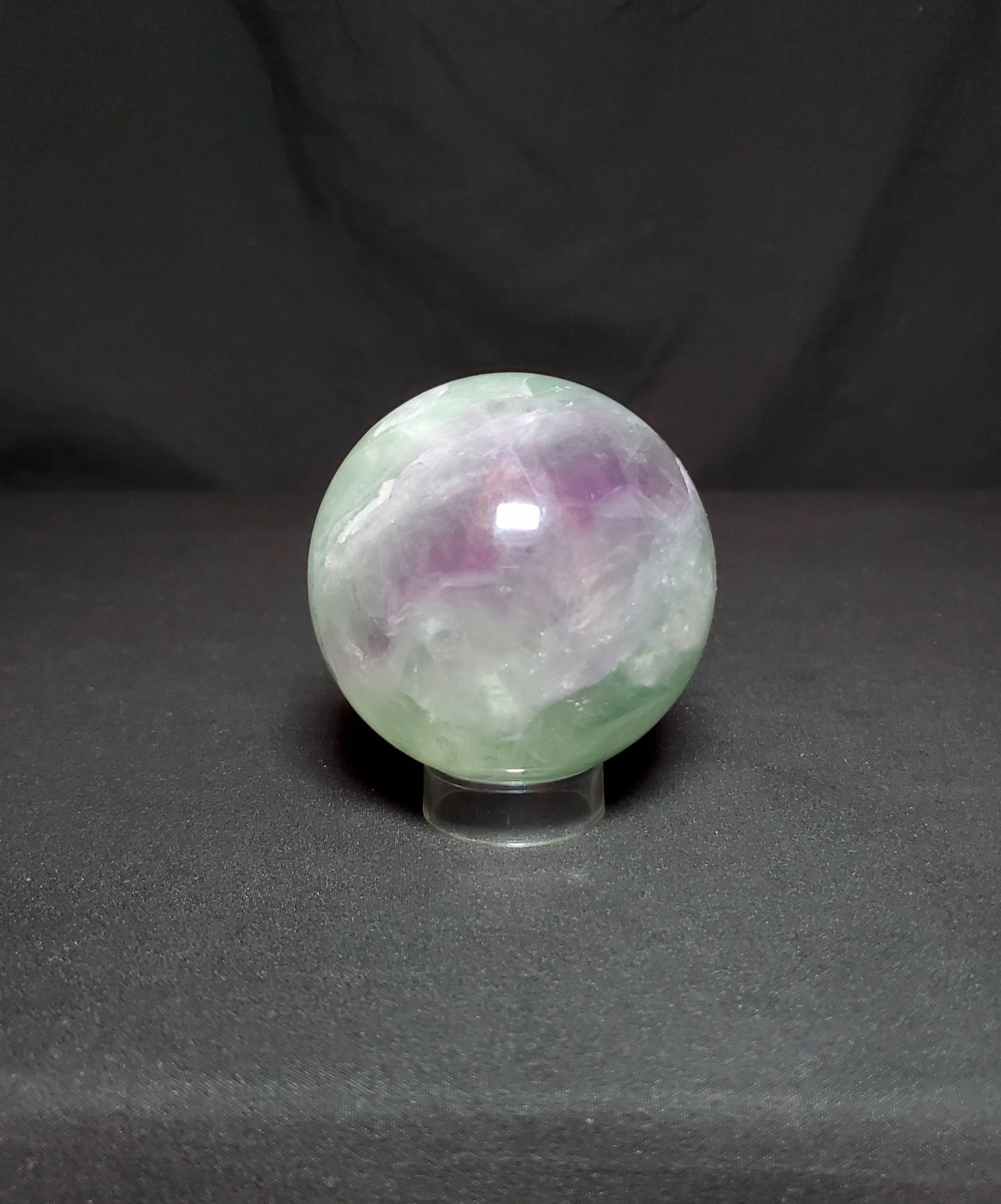Green and Purple Fluorite Sphere