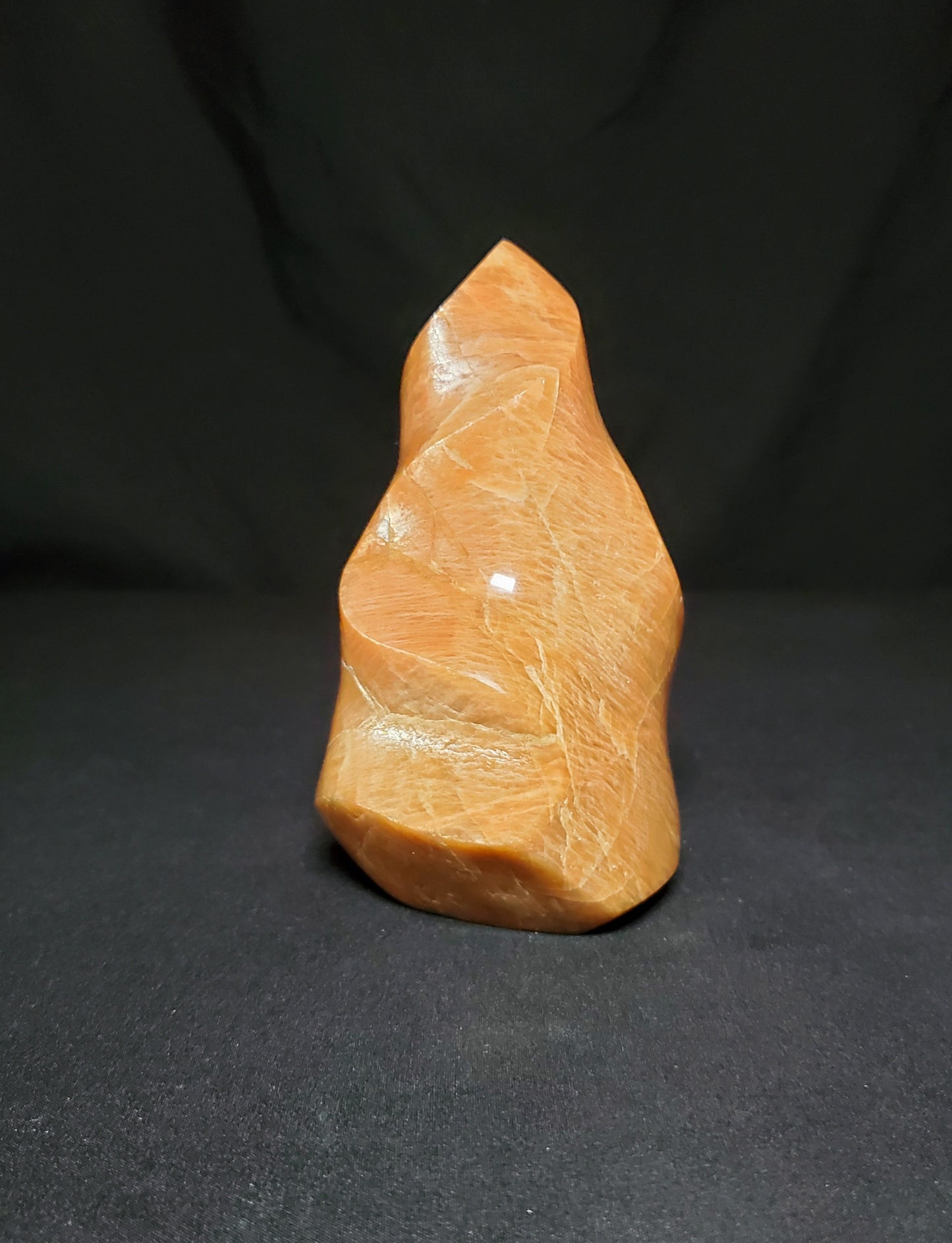 Peach Moonstone Flame Carving