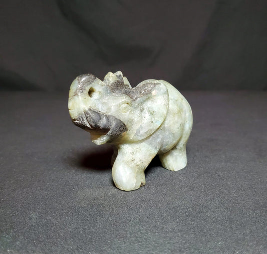 Labradorite Elephant Carving
