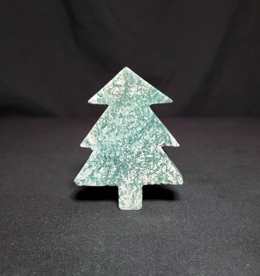 Moss Agate Christmas Tree Carving