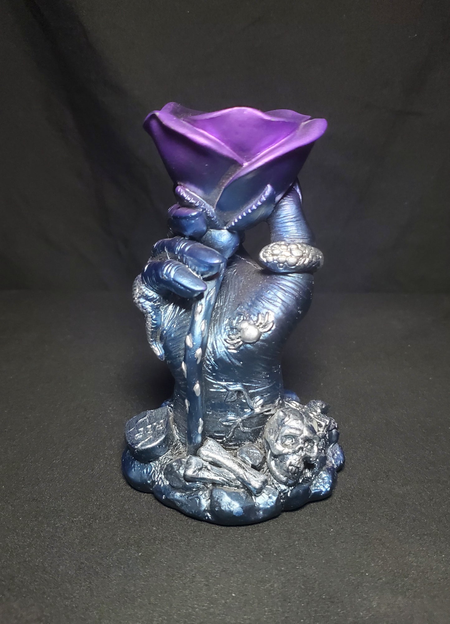 Purple Flower and Hand Sphere Holder