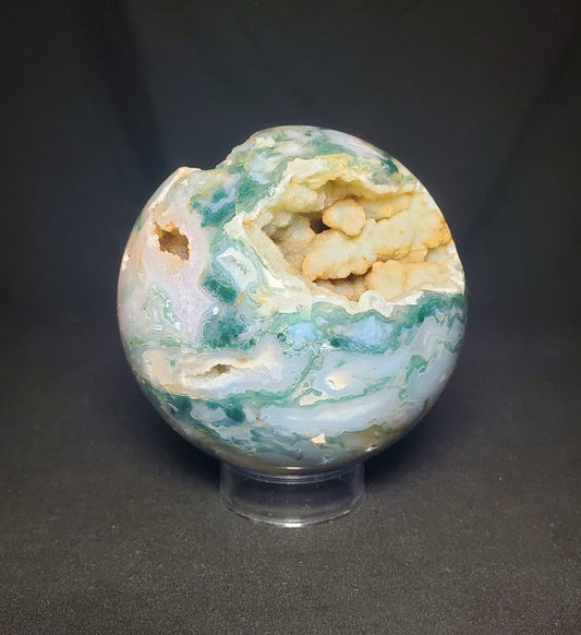 Druzy Moss Agate Sphere