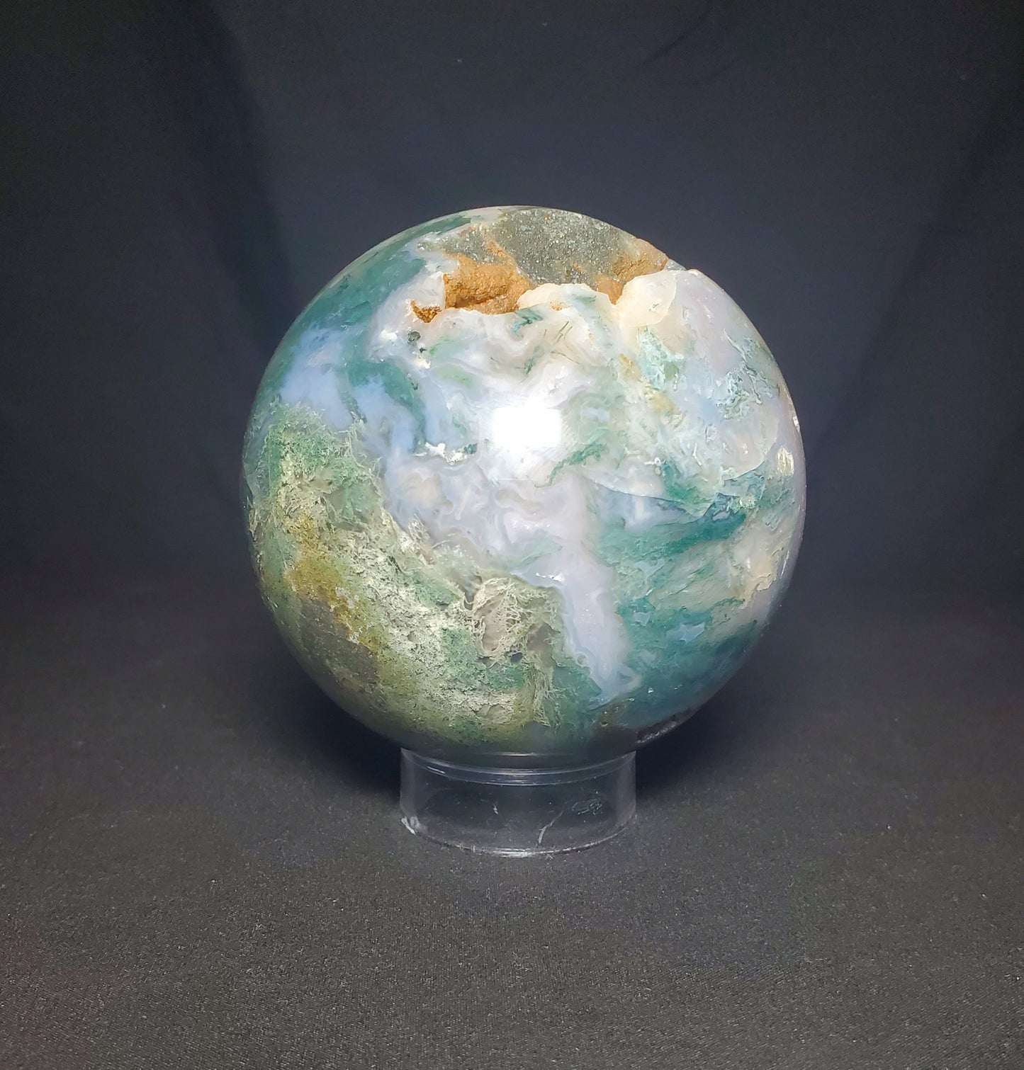Druzy Moss Agate Sphere