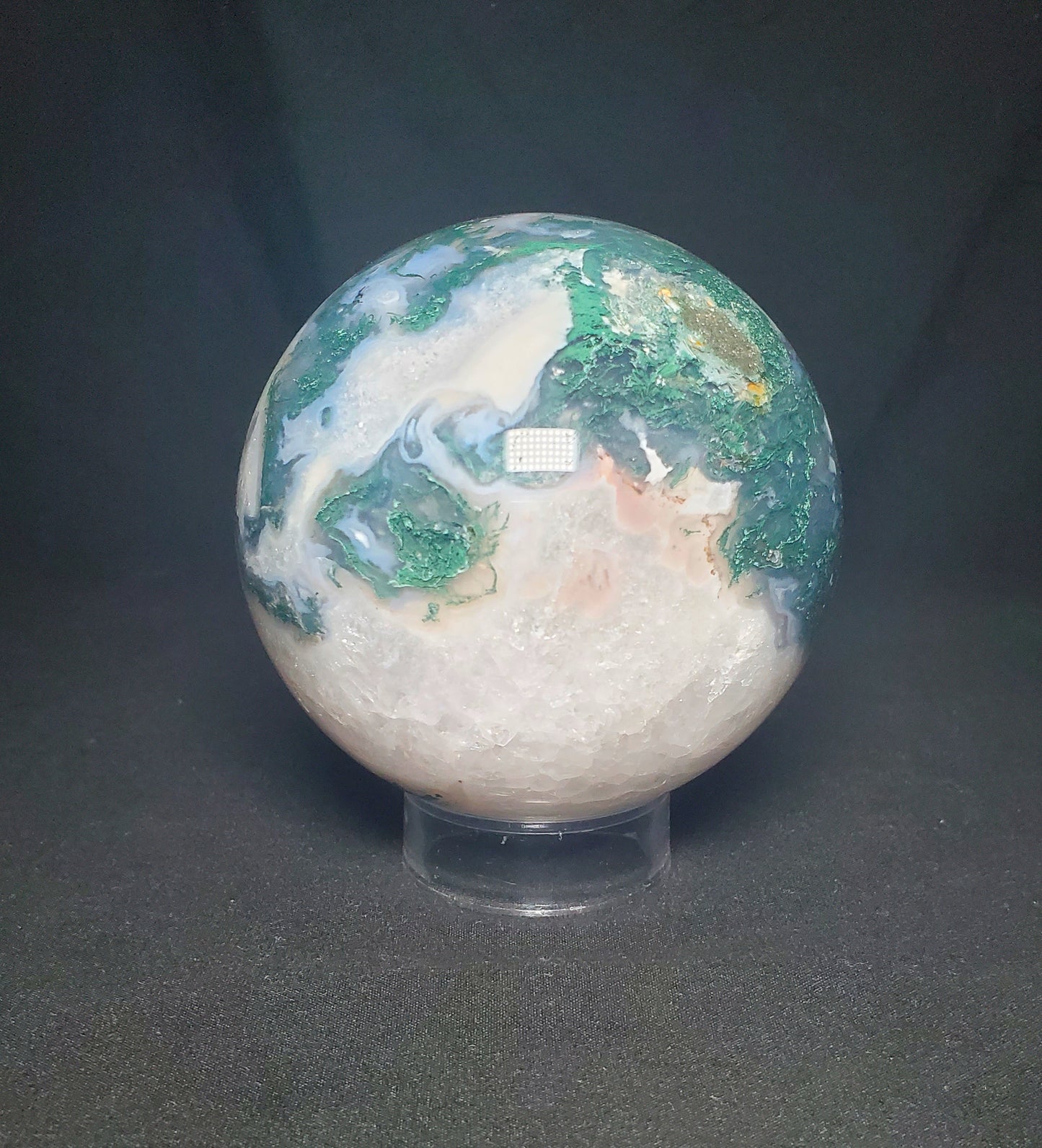 Moss Agate and Quartz Sphere