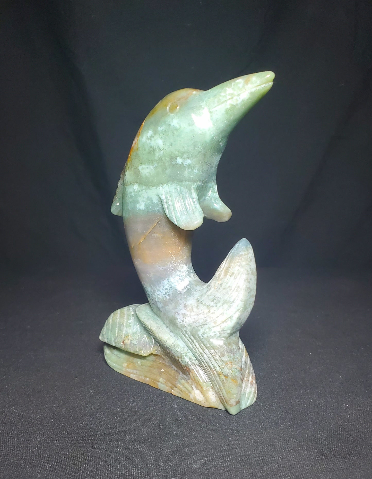 Ocean Jasper Dolphin Carving