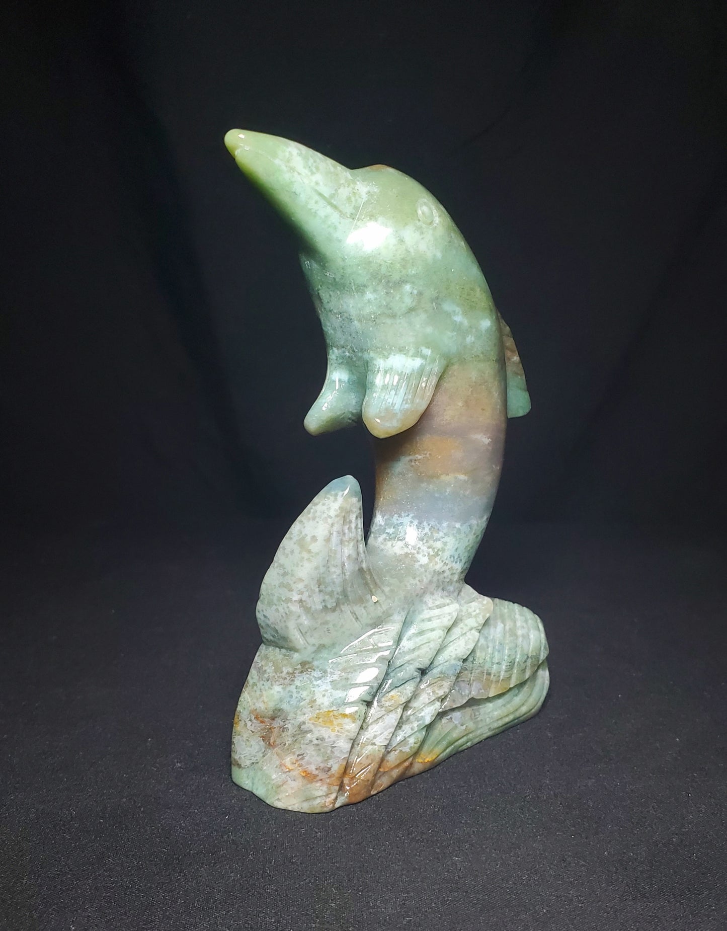 Ocean Jasper Dolphin Carving