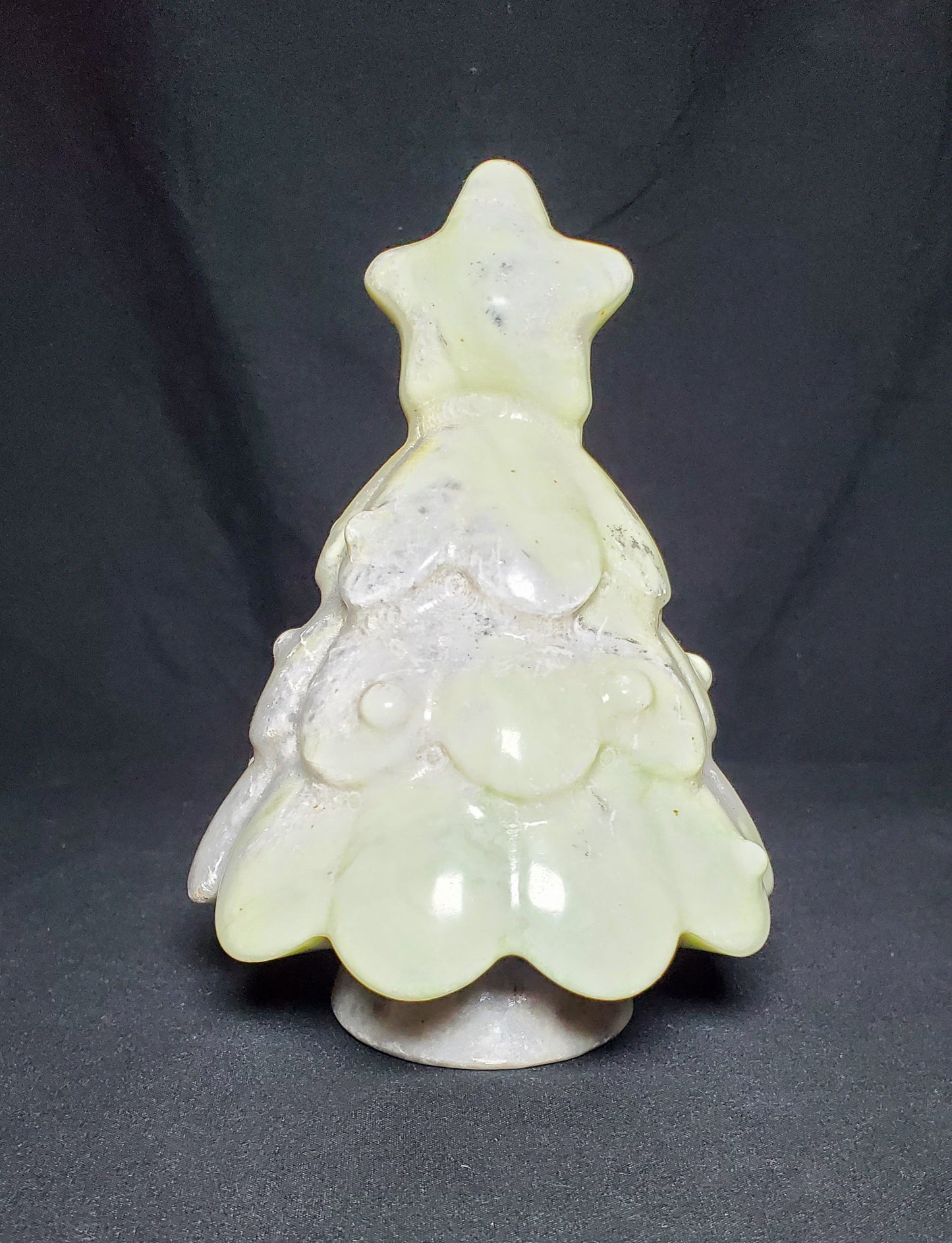 Green Jasper Christmas Tree Carving
