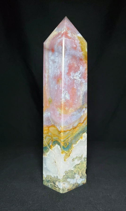 Ocean Jasper and Moss Agate Tower
