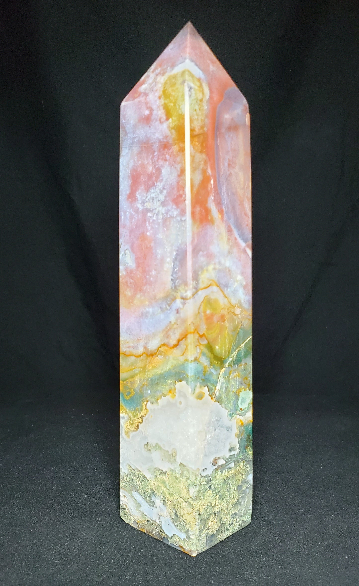 Ocean Jasper and Moss Agate Tower