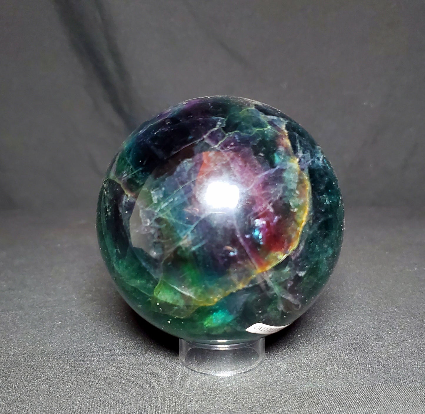 Green and Purple Fluorite Sphere