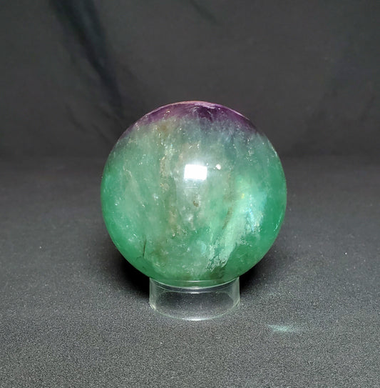 Green and Purple Fluorite Sphere