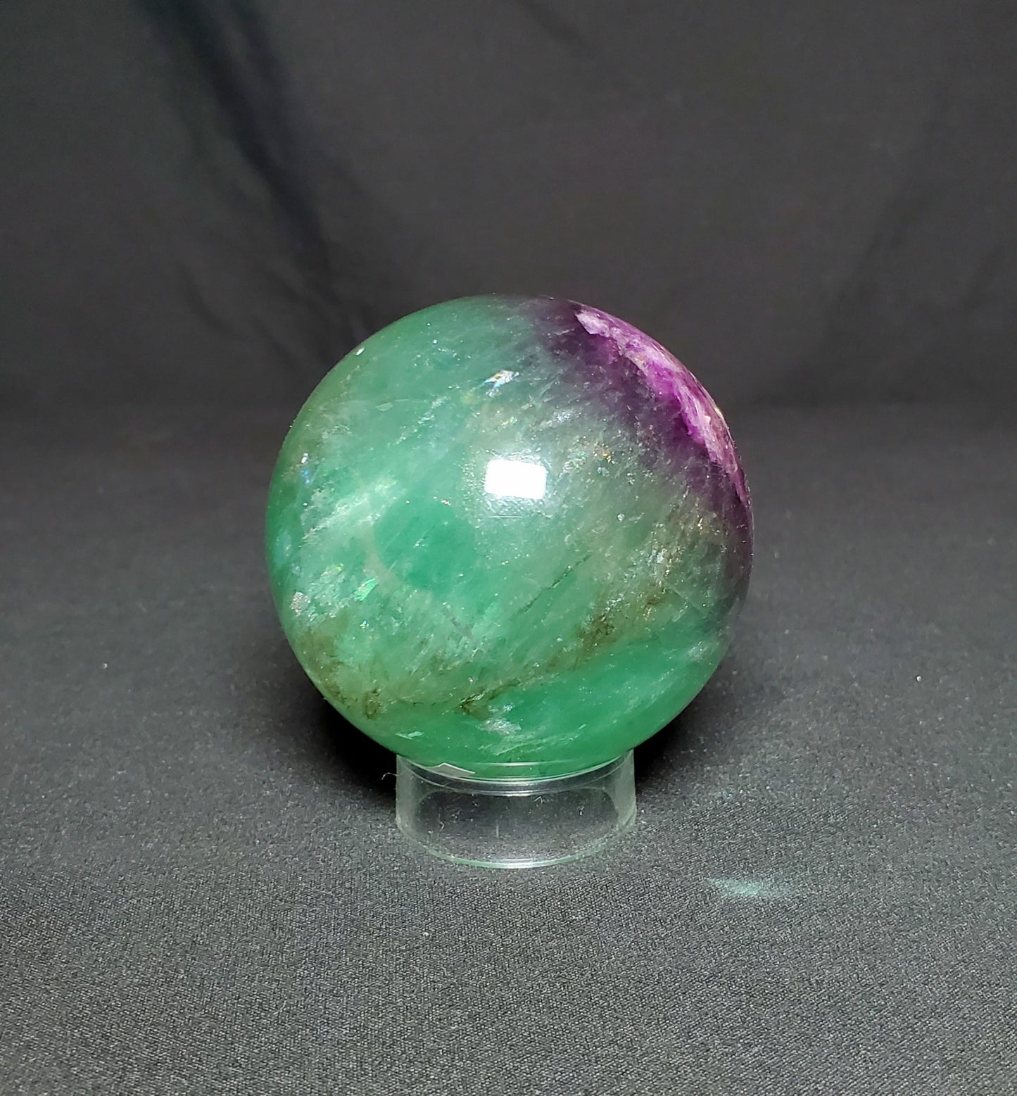 Green and Purple Fluorite Sphere