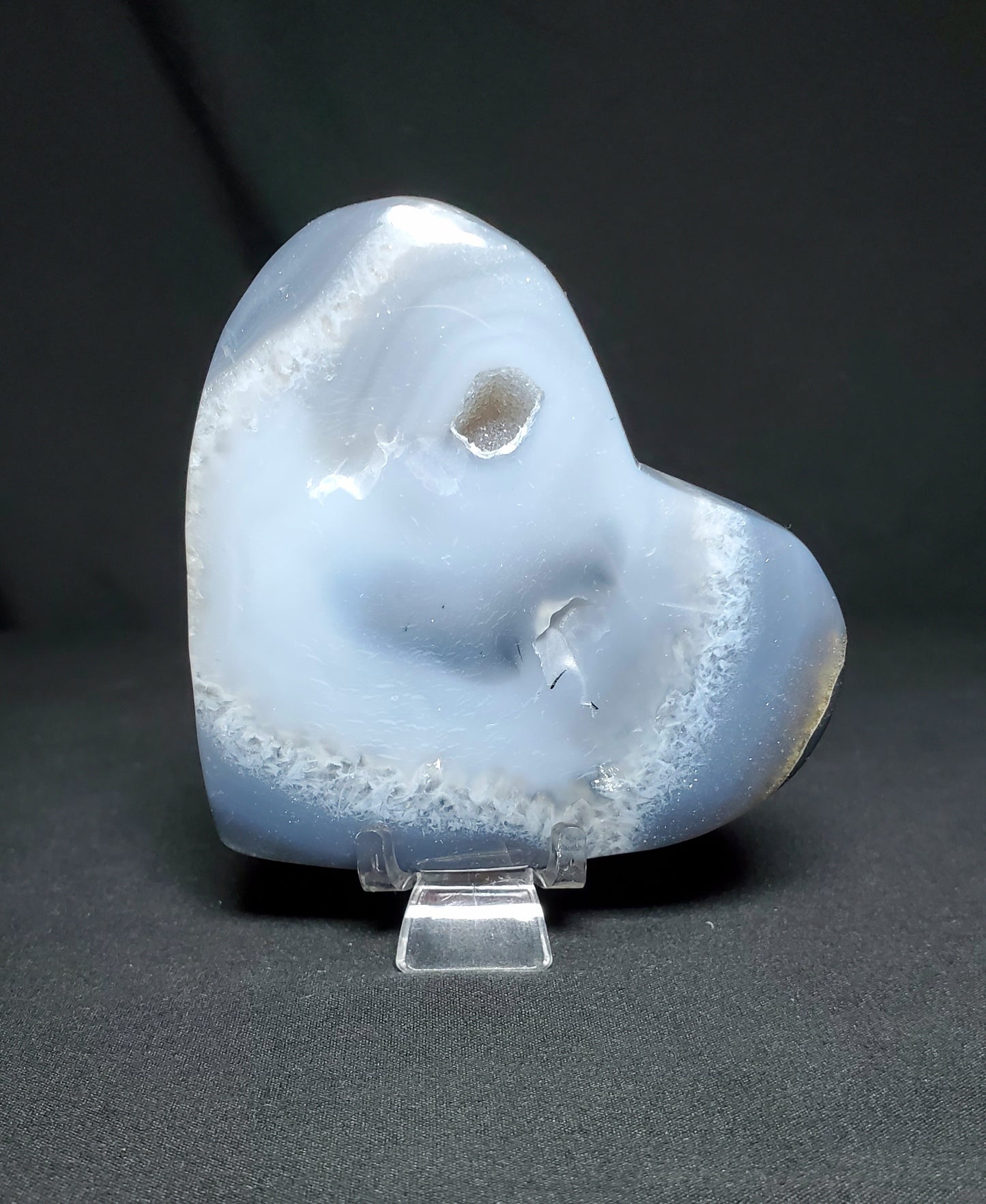 Druzy Agate Heart Carving