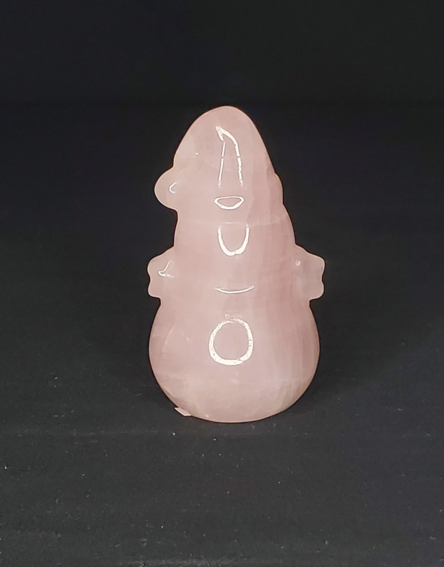 Rose Quartz Snowman Carving