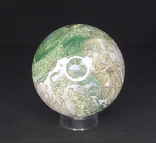 Druzy Moss Agate Sphere