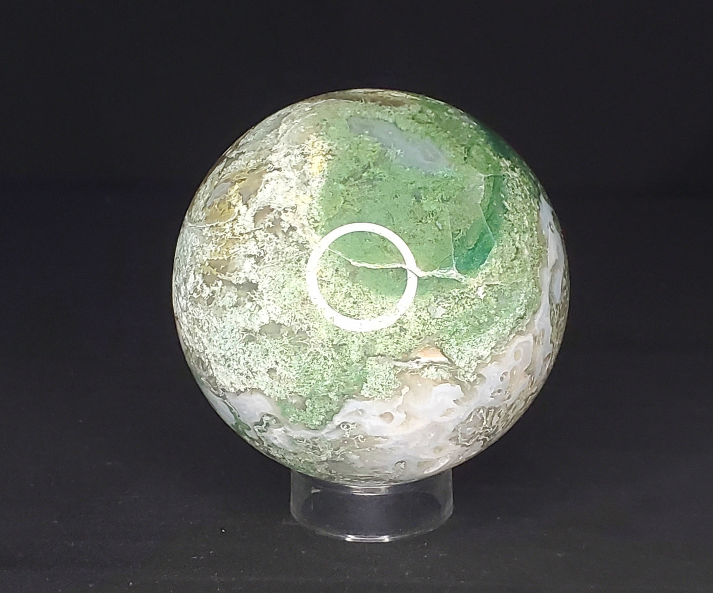 Druzy Moss Agate Sphere