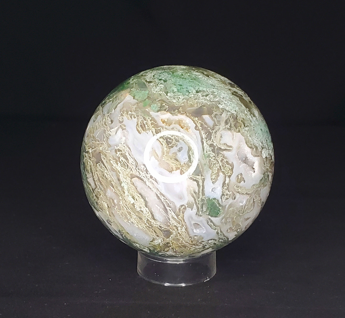 Druzy Moss Agate Sphere
