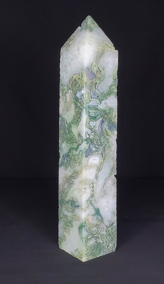 Druzy Moss Agate Tower