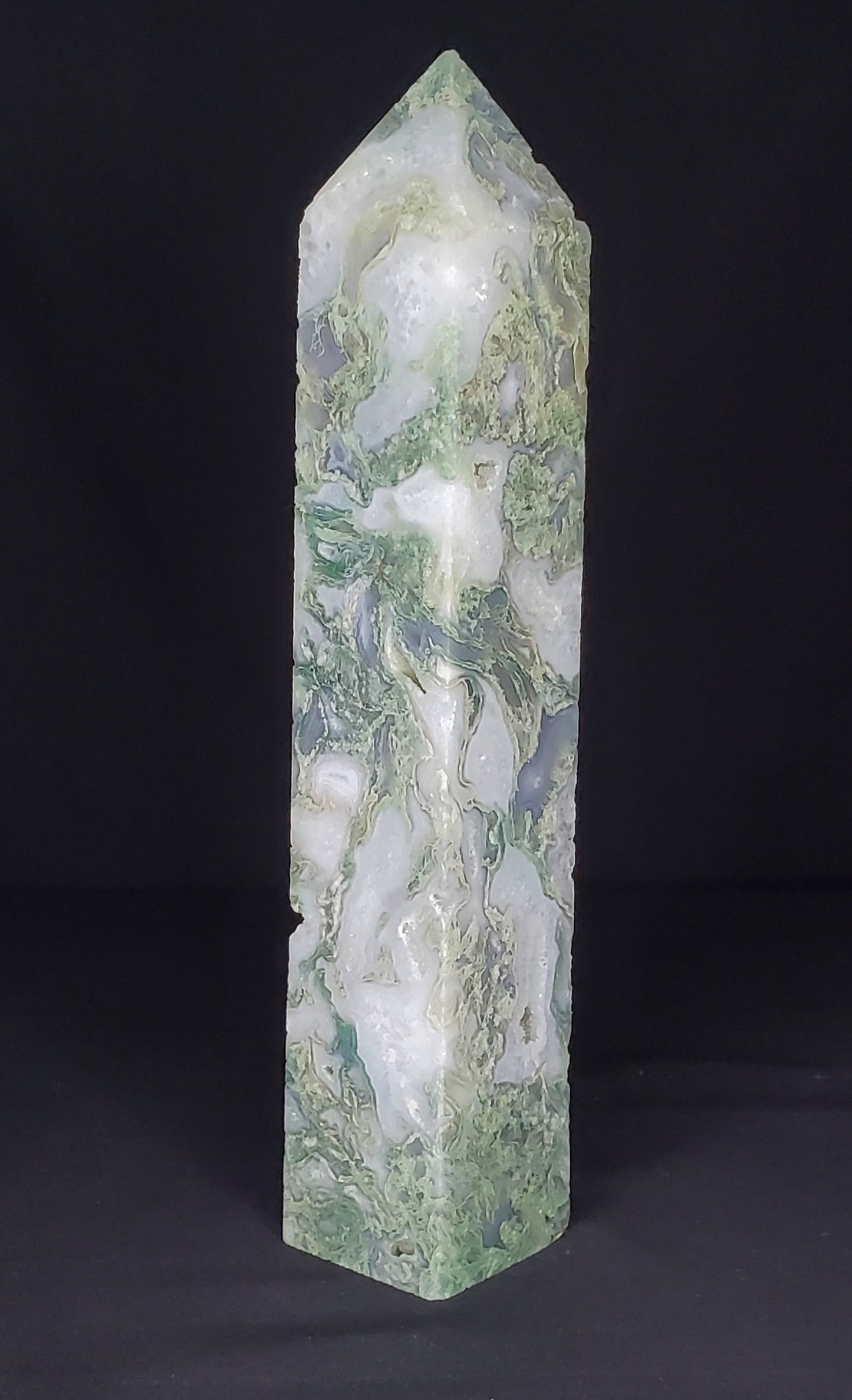 Druzy Moss Agate Tower