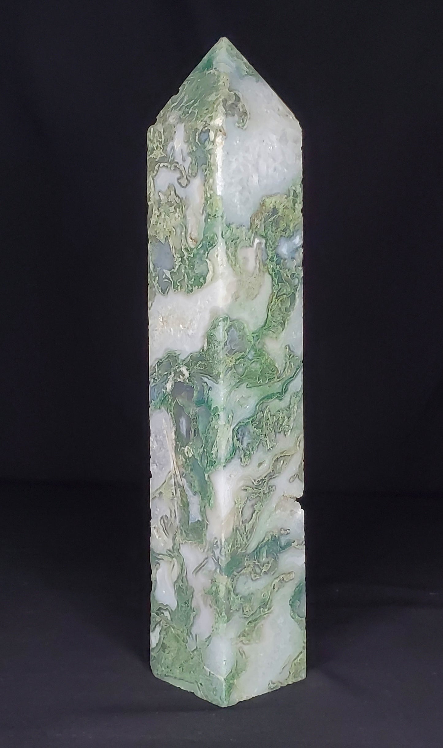 Druzy Moss Agate Tower