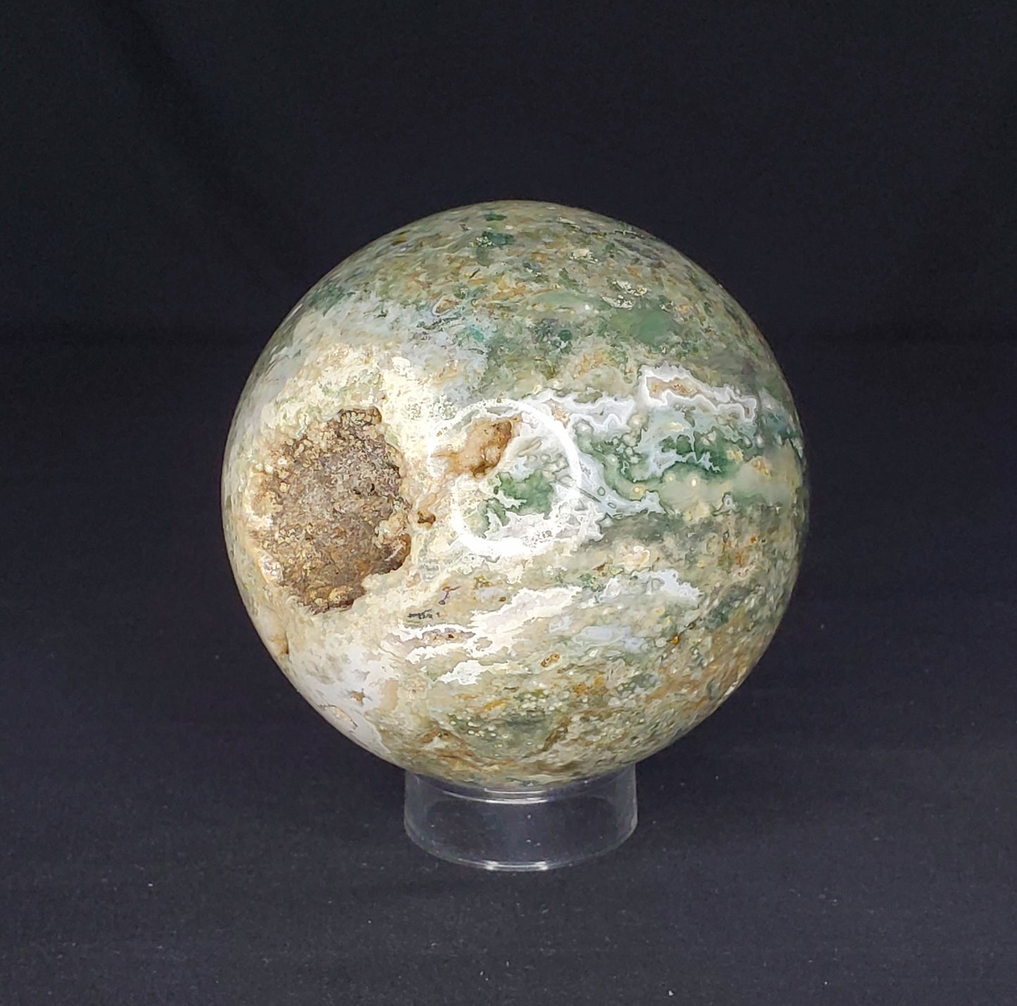 Druzy Moss Agate Sphere