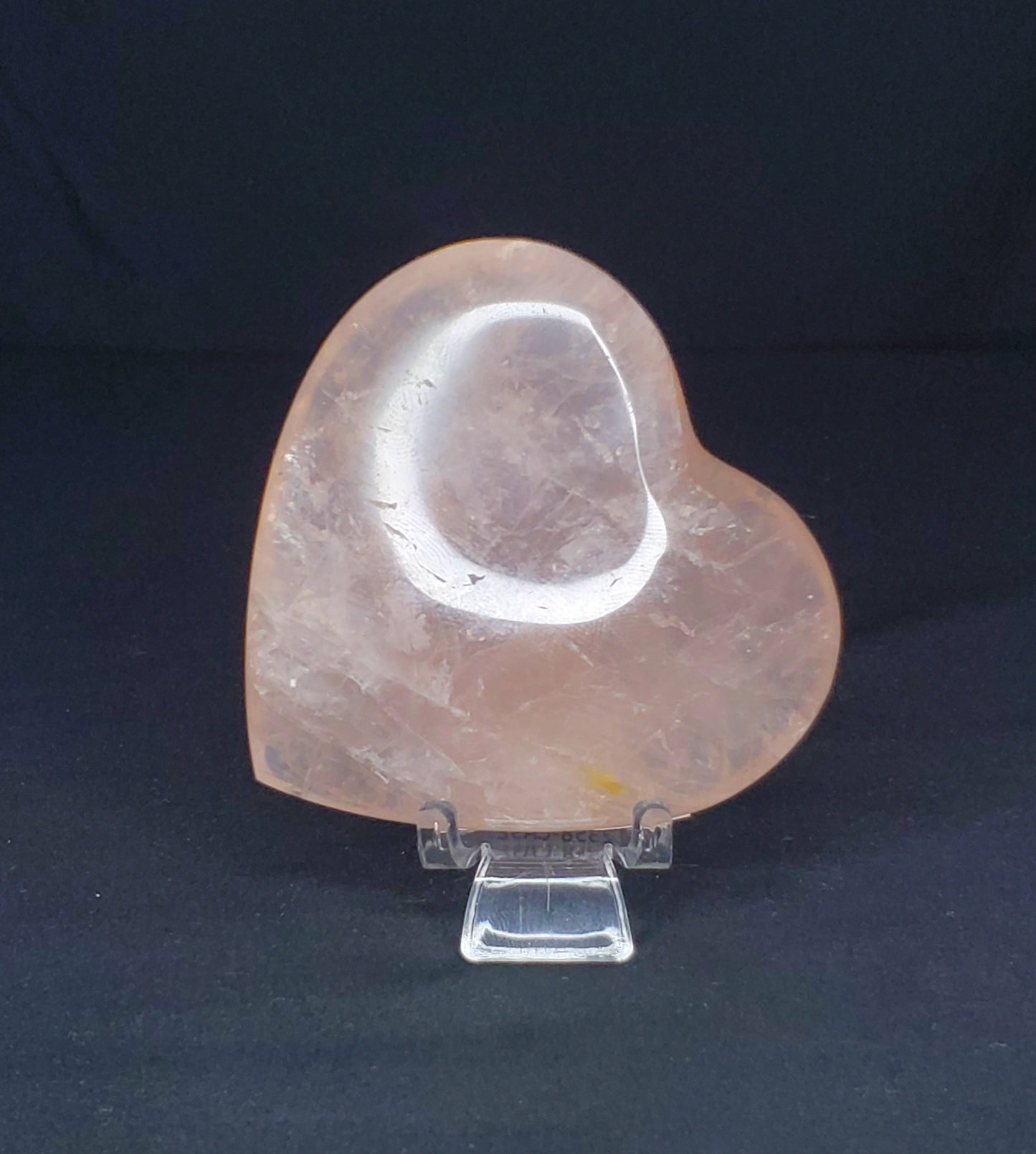 Rose Quartz Heart Carving with Rainbow