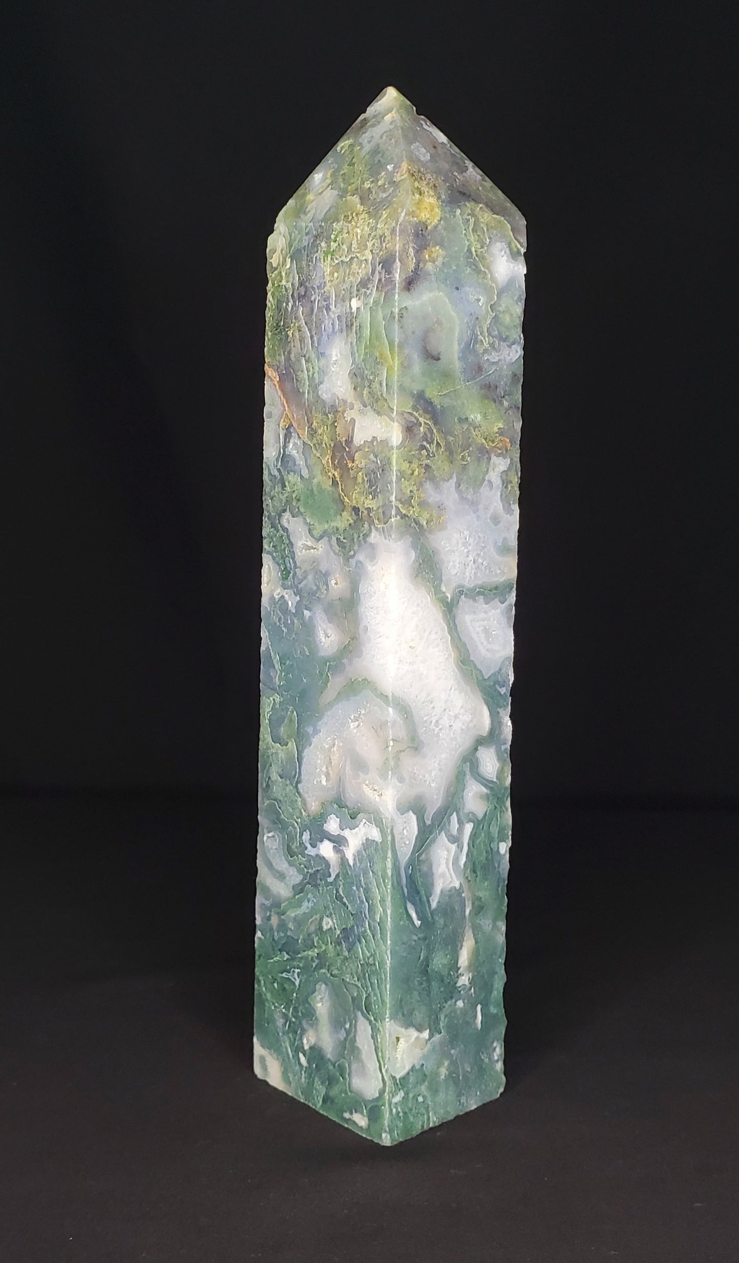Druzy Moss Agate Tower