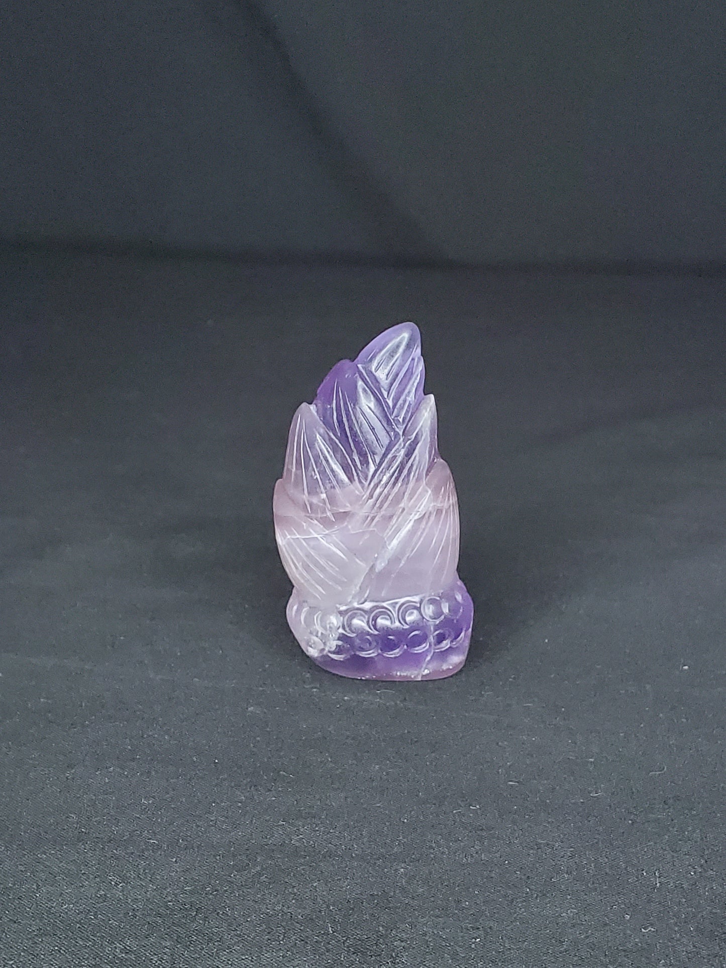 Purple Fluorite Bamboo Carving