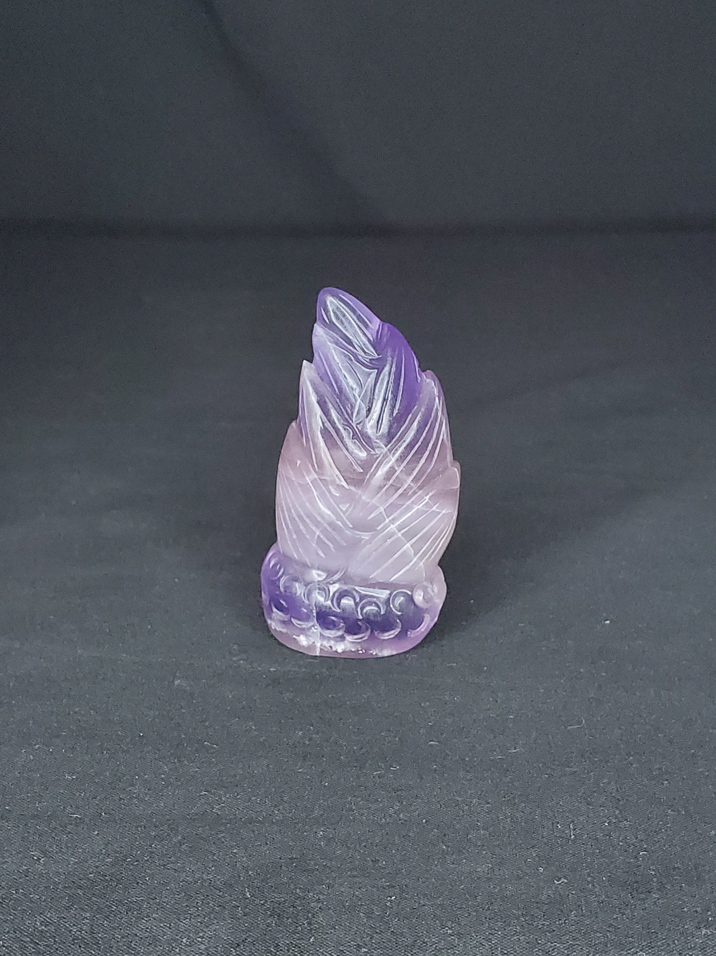 Purple Fluorite Bamboo Carving