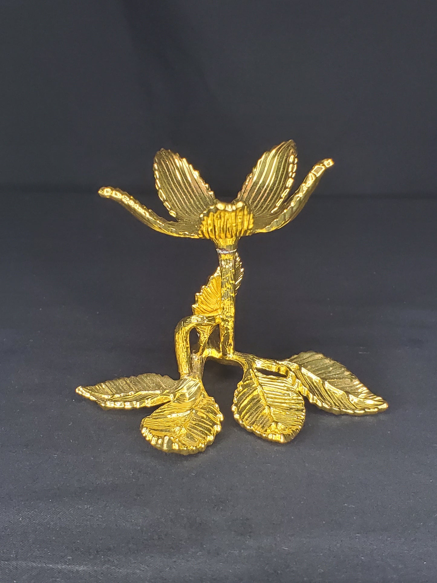 Gold Metal Flower Sphere Holder