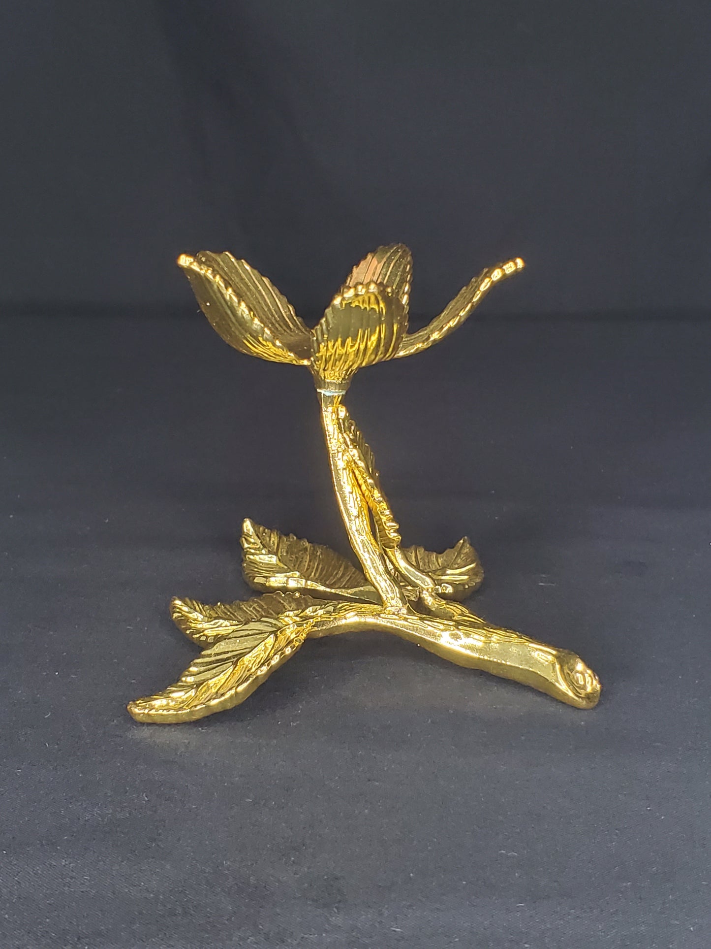 Gold Metal Flower Sphere Holder