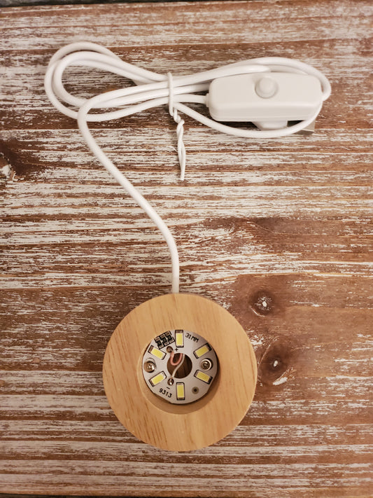 Round Wood Base (Rainbow LED)