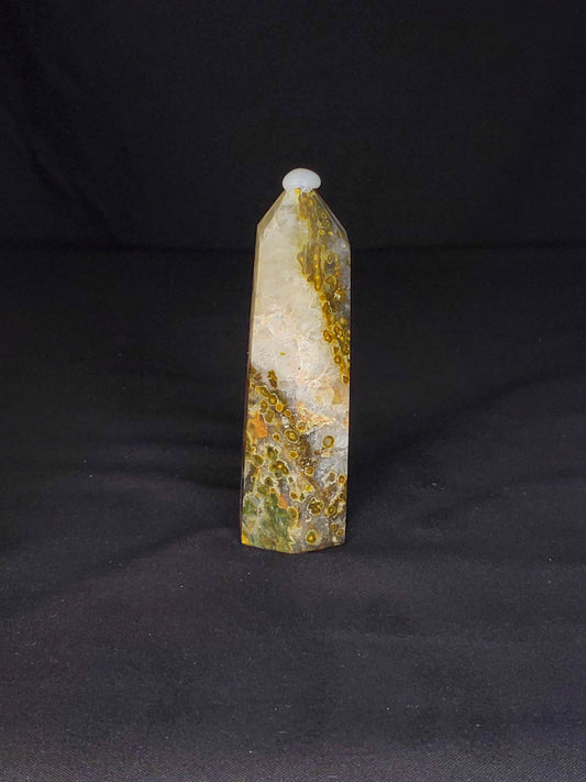 Druzy Ocean Jasper and Quartz Tower