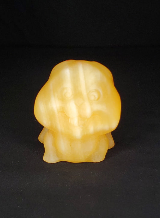Yellow Calcite Bunny Carving