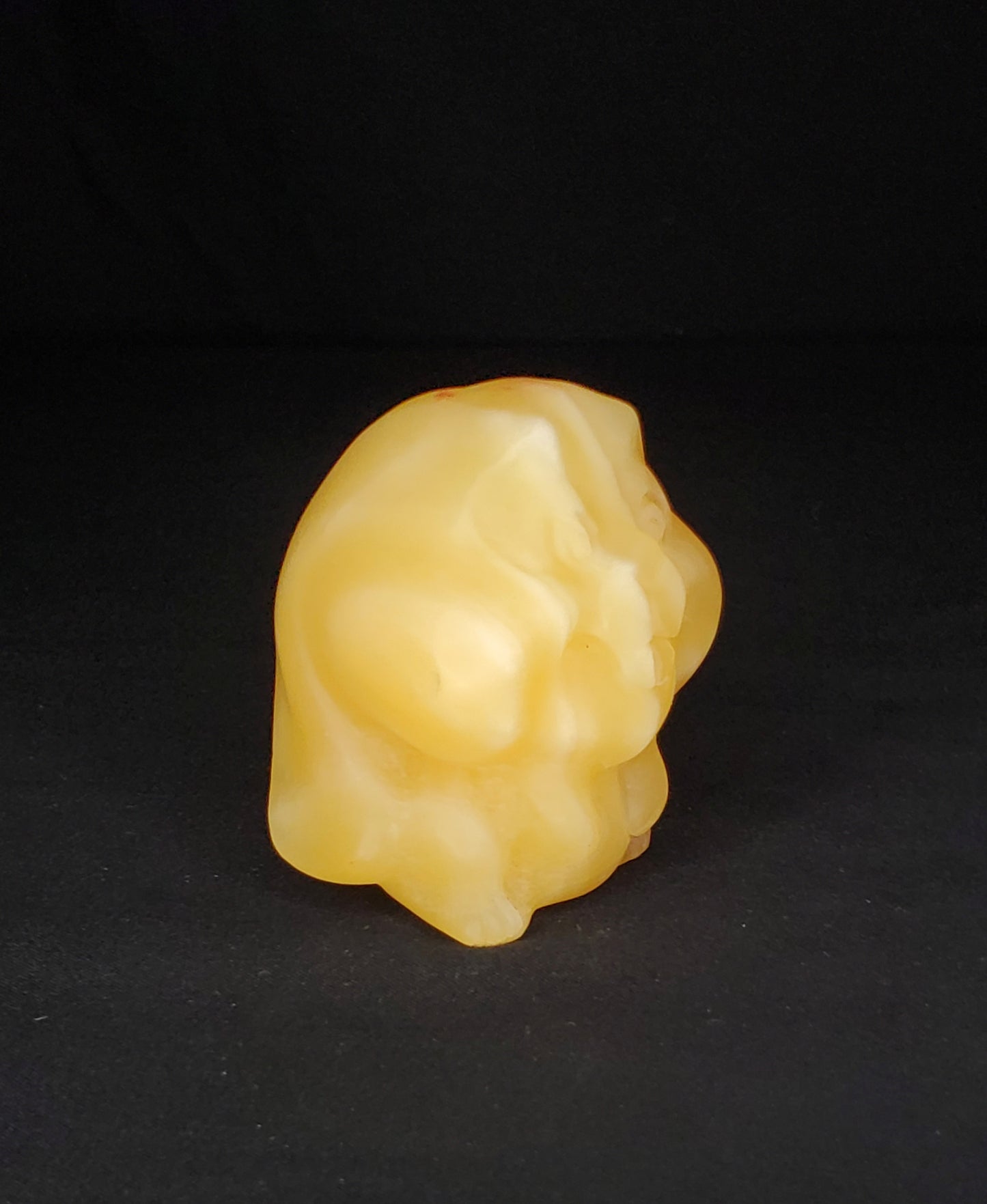 Yellow Calcite Bunny Carving