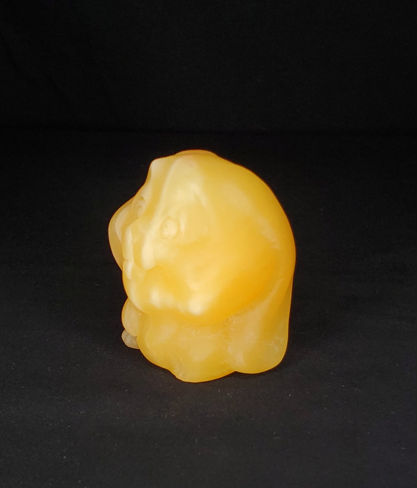 Yellow Calcite Bunny Carving