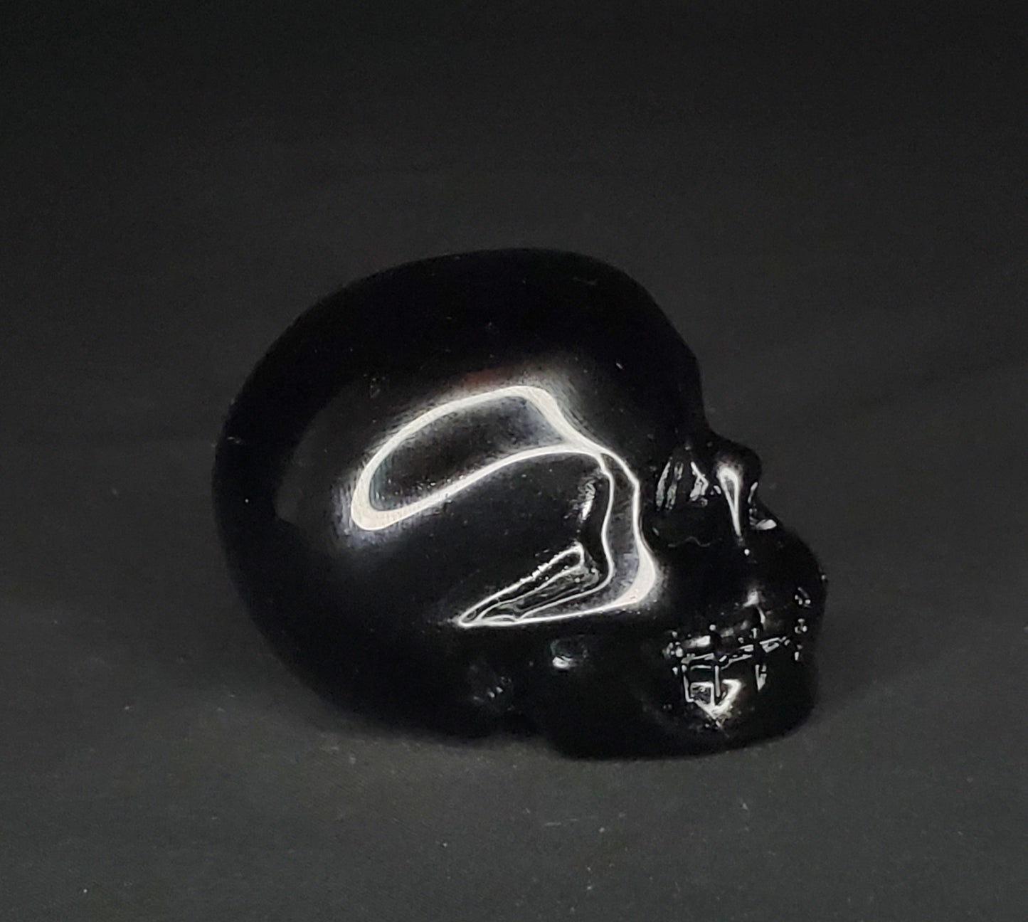 Black Obsidian Skull Carving